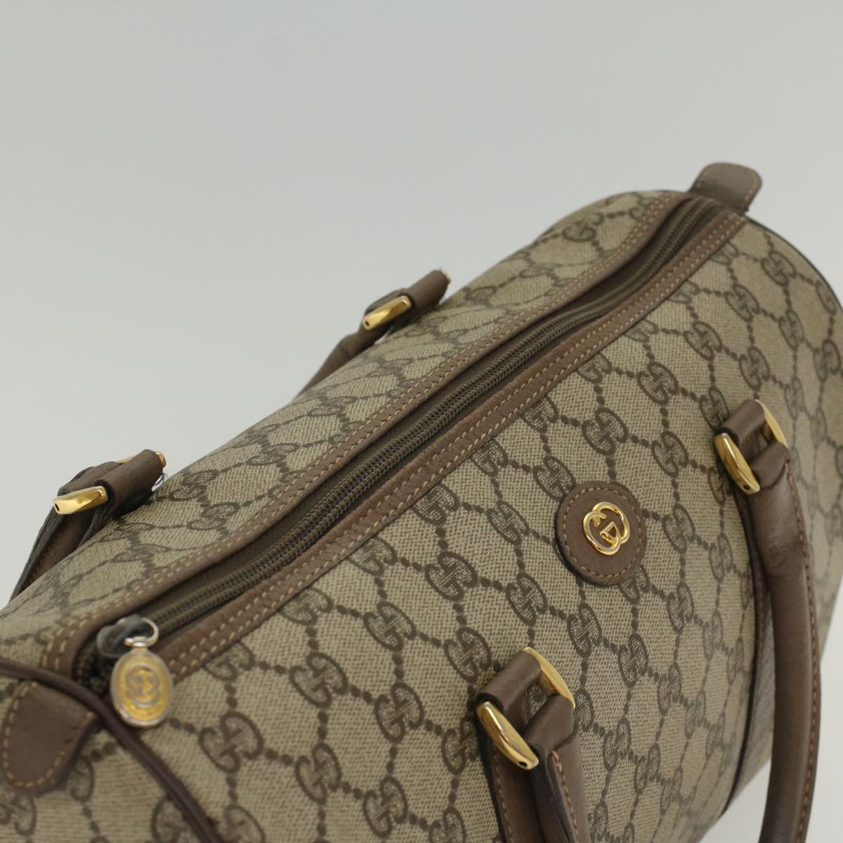 GUCCI GG Canvas Boston Bag PVC Leather Beige 002 615 6842 53342
