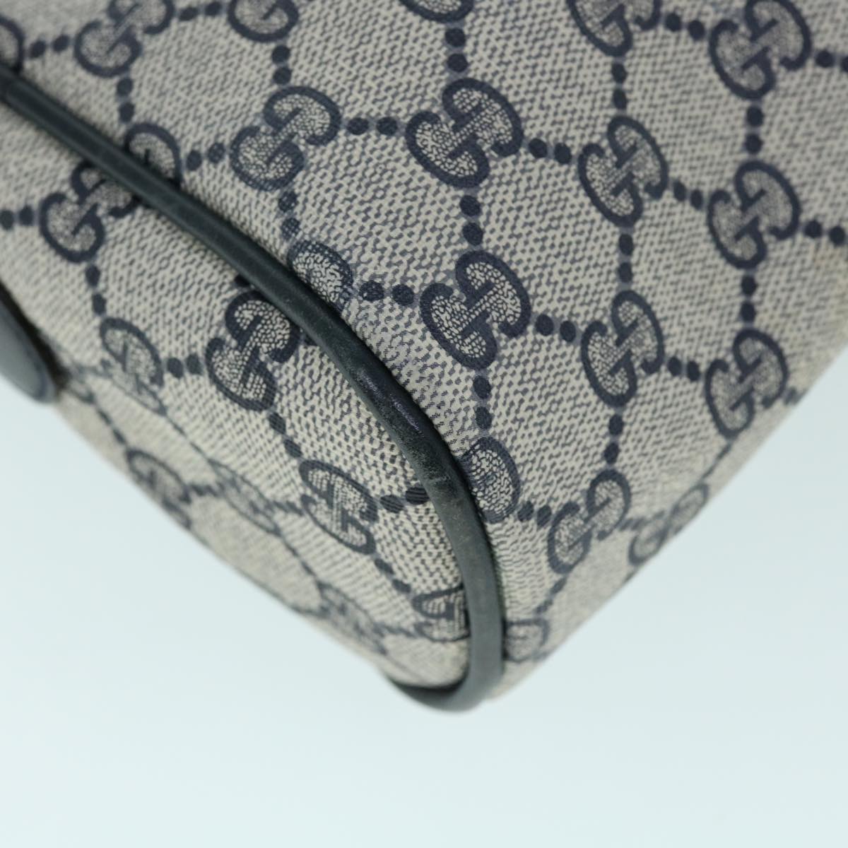 GUCCI GG Canvas Sherry Line Shoulder Bag PVC Leather Gray Red Navy 53343