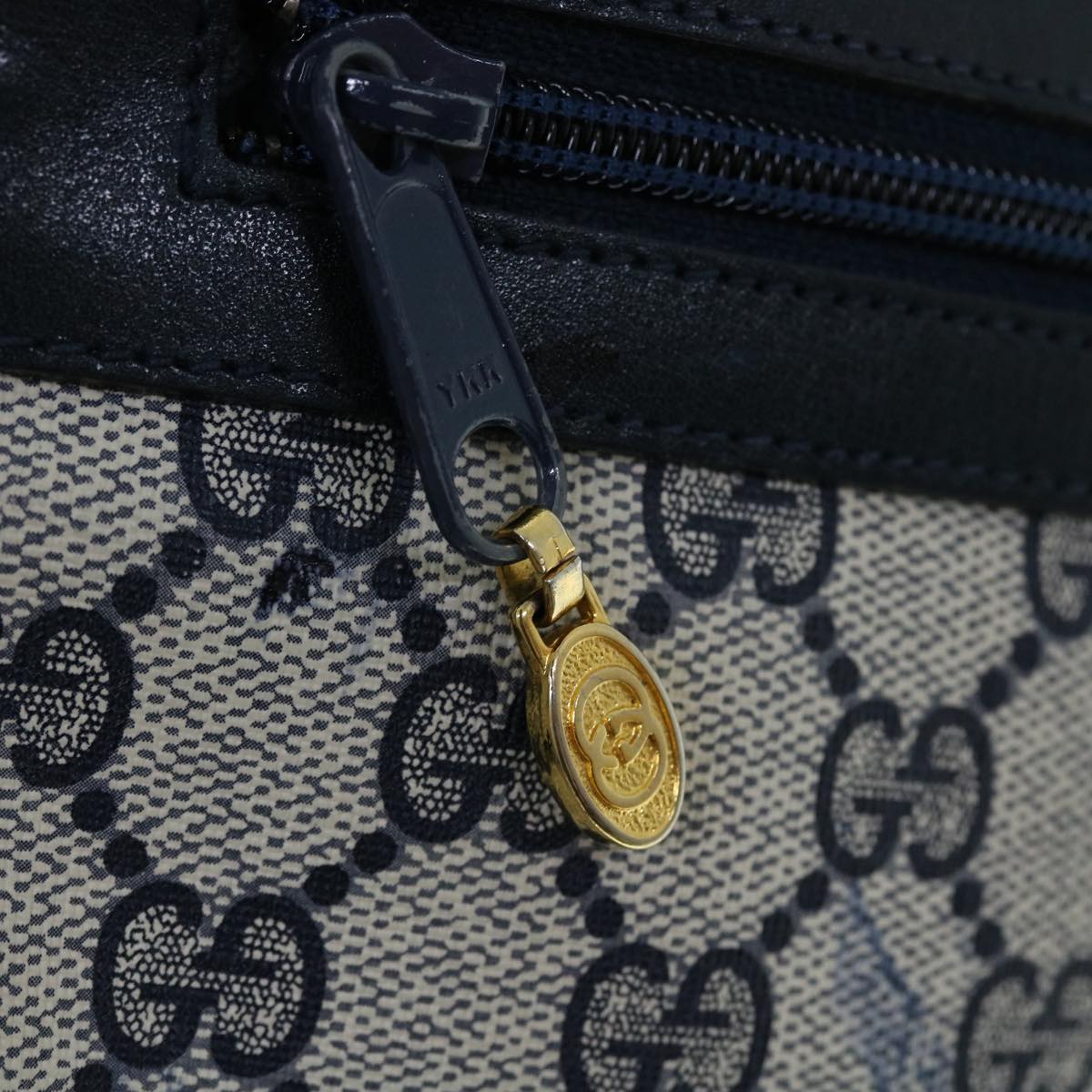 GUCCI GG Canvas Sherry Line Shoulder Bag PVC Leather Gray Red Navy 53343