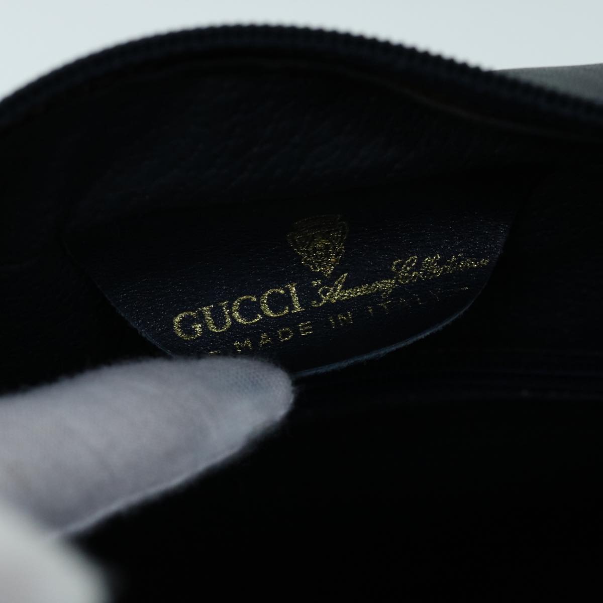 GUCCI GG Canvas Sherry Line Shoulder Bag PVC Leather Gray Red Navy 53343
