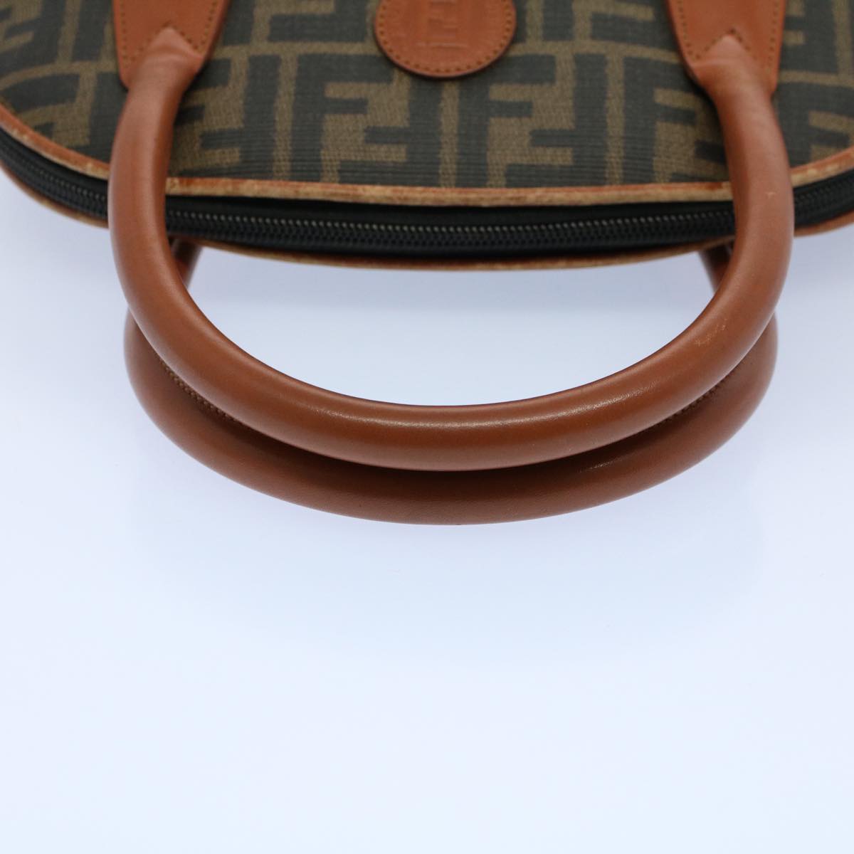 FENDI Zucca Canvas Hand Bag Black Brown 53345