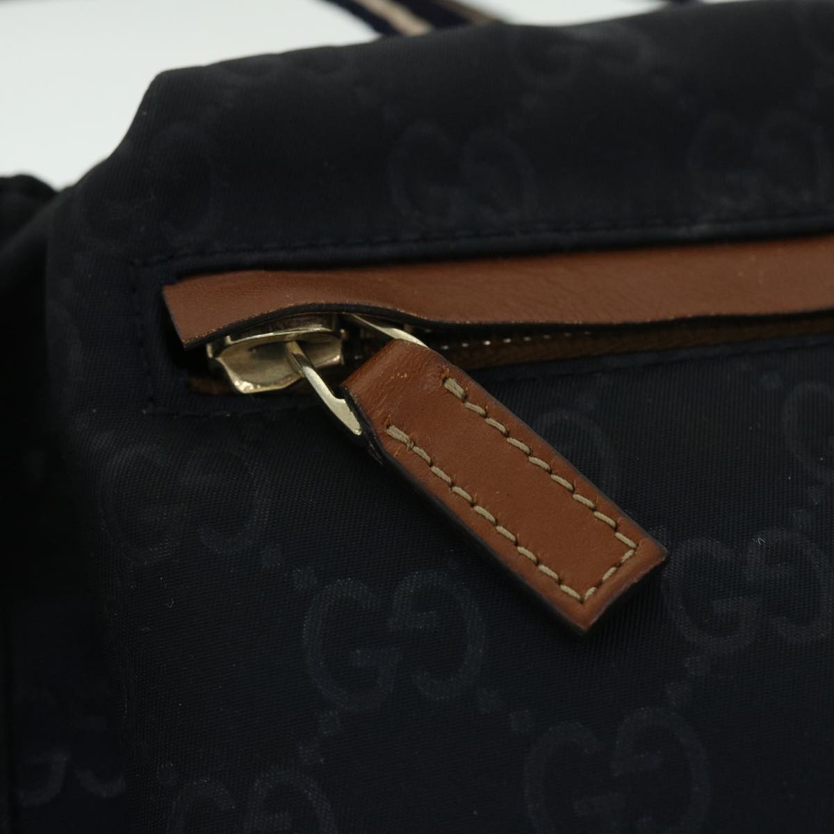 GUCCI GG Canvas Sherry Line Waist bag Navy White 28566 53375