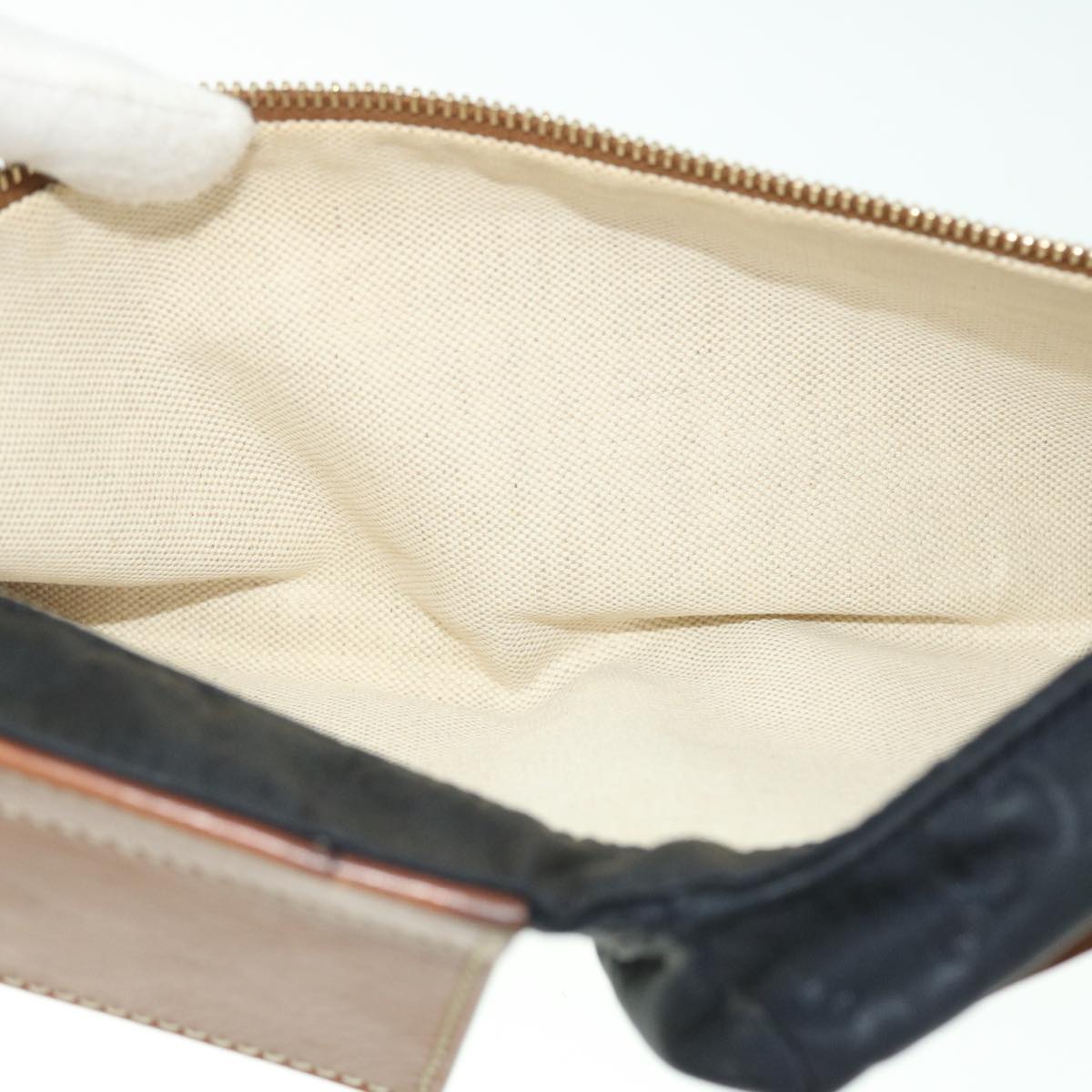 GUCCI GG Canvas Sherry Line Waist bag Navy White 28566 53375
