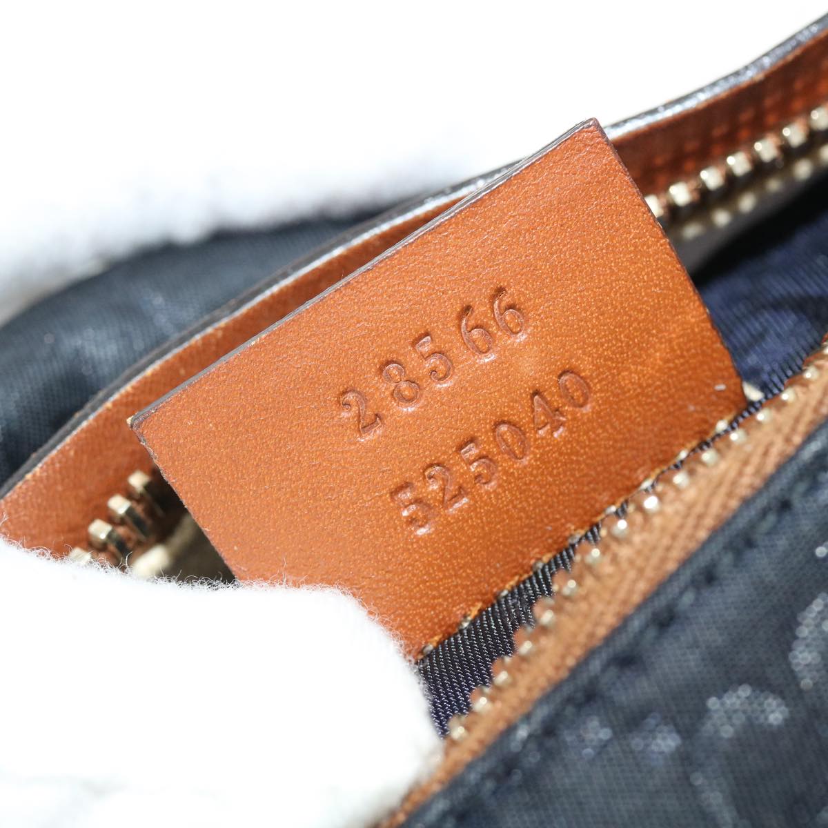 GUCCI GG Canvas Sherry Line Waist bag Navy White 28566 53375