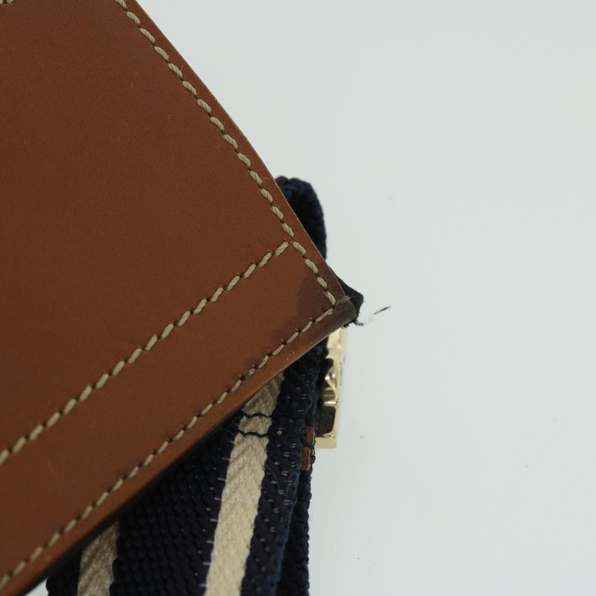 GUCCI GG Canvas Sherry Line Waist bag Navy White 28566 53375