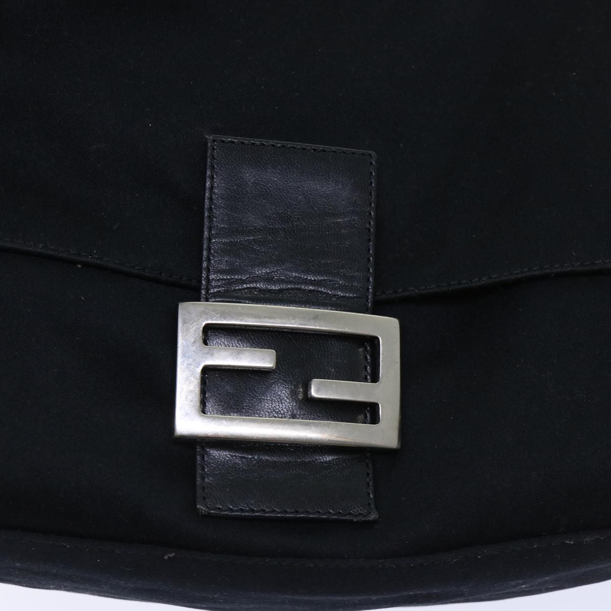 FENDI Mamma Baguette Shoulder Bag Nylon Black 53376