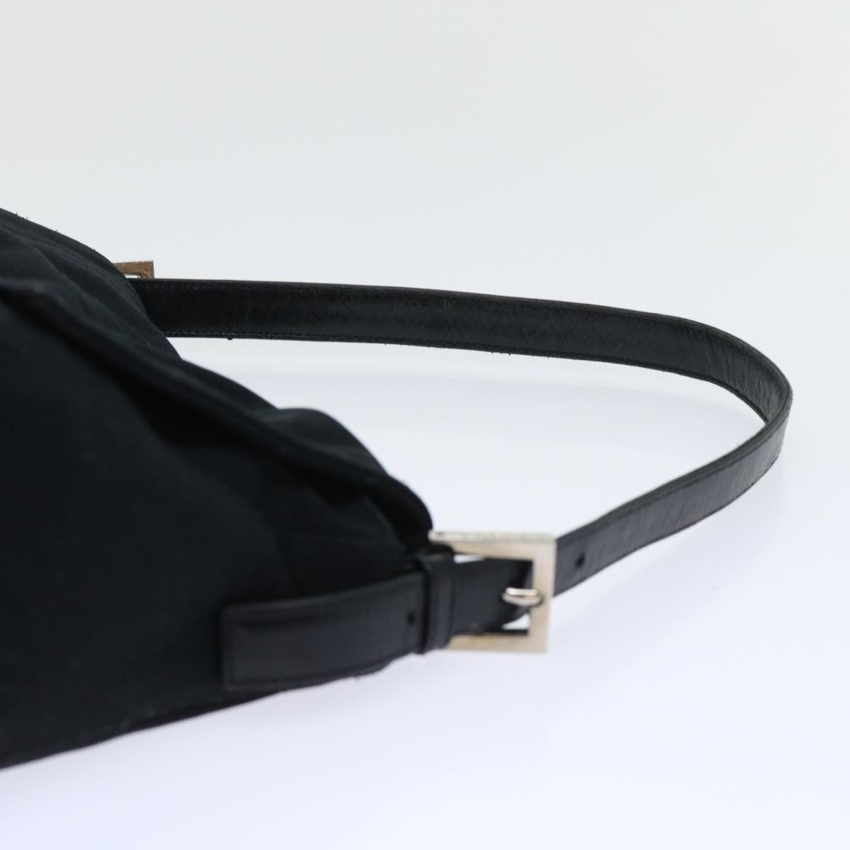 FENDI Mamma Baguette Shoulder Bag Nylon Black 53376
