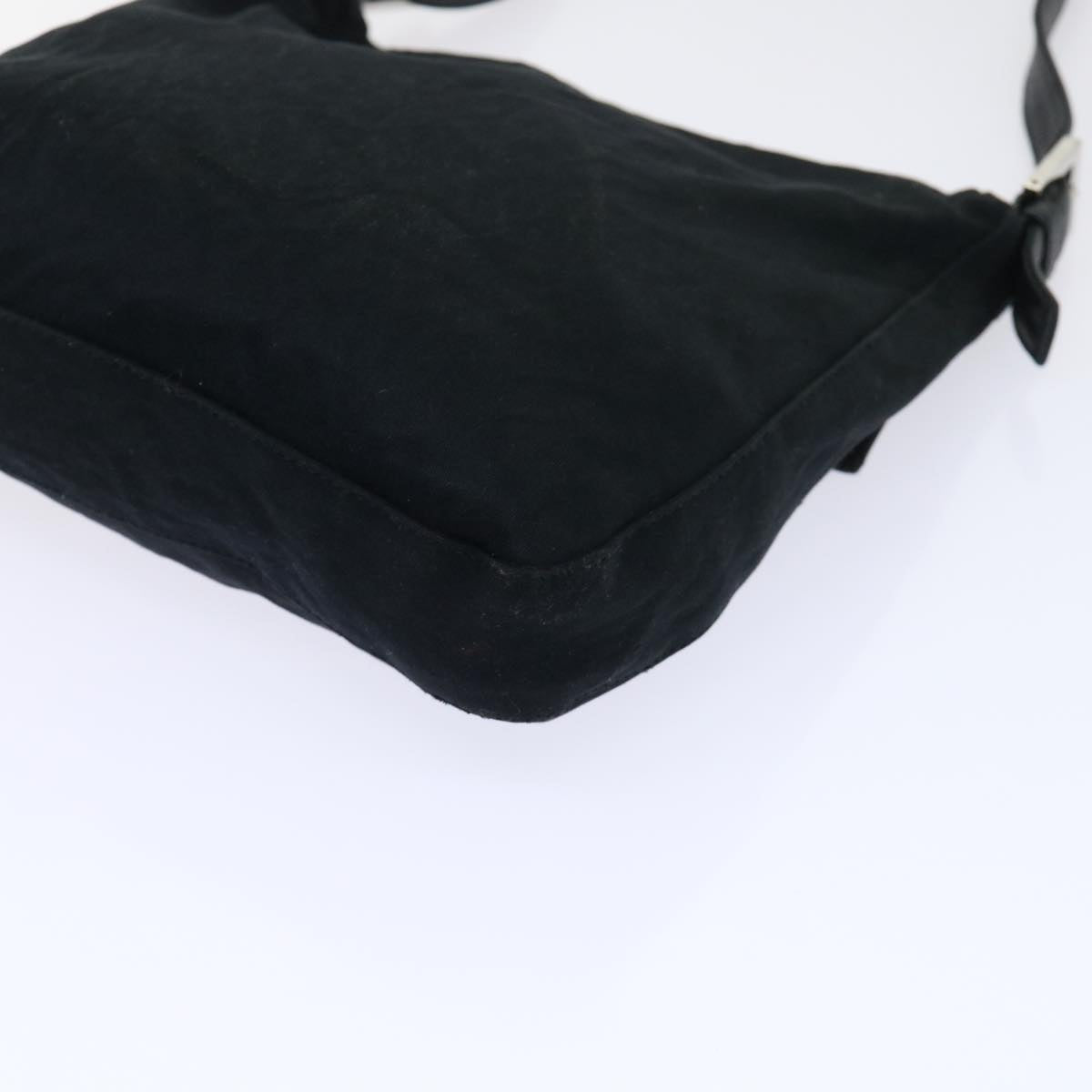 FENDI Mamma Baguette Shoulder Bag Nylon Black 53377