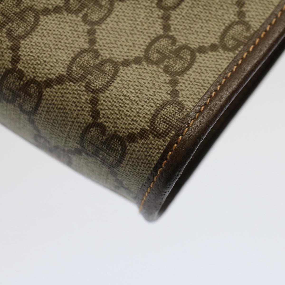 GUCCI GG Canvas Web Sherry Line Clutch Bag Beige Red Green 014 122 53385