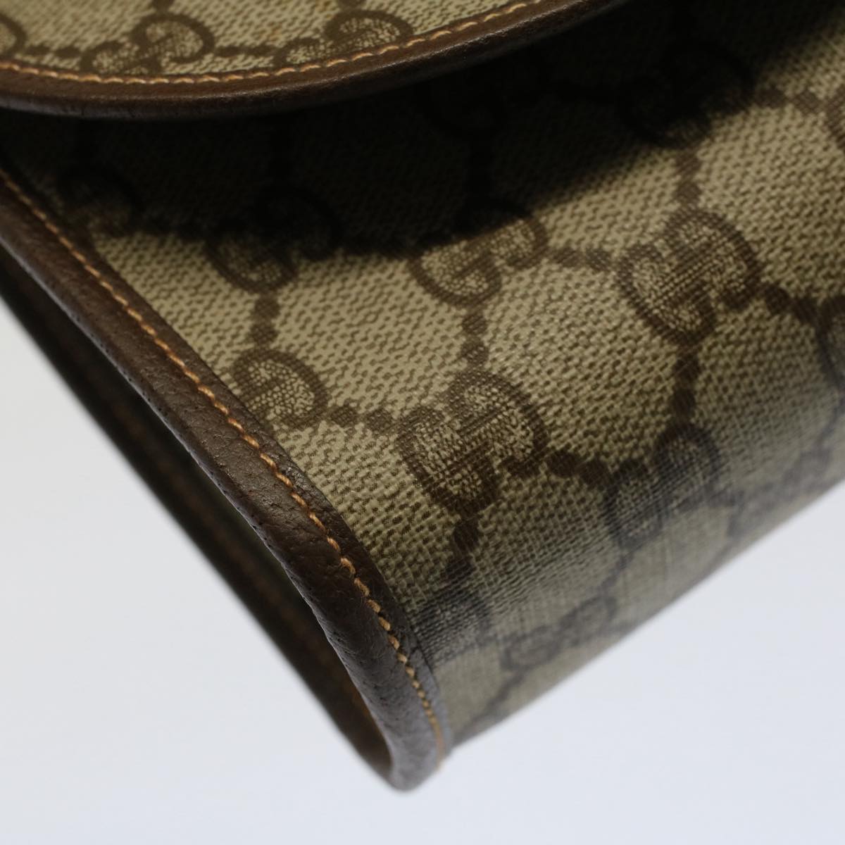 GUCCI GG Canvas Web Sherry Line Clutch Bag Beige Red Green 014 122 53385