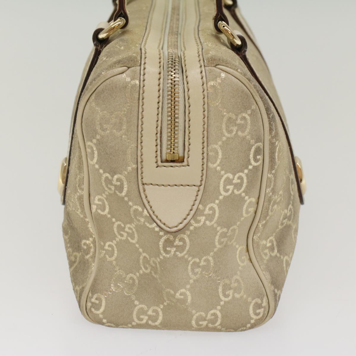 GUCCI GG Canvas Shoulder Bag Leather Beige 152457 53387