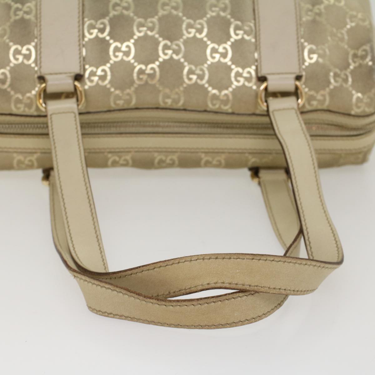 GUCCI GG Canvas Shoulder Bag Leather Beige 152457 53387