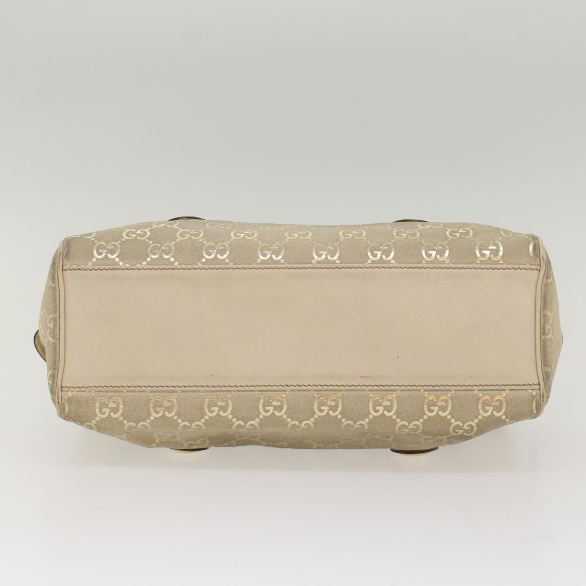 GUCCI GG Canvas Shoulder Bag Leather Beige 152457 53387
