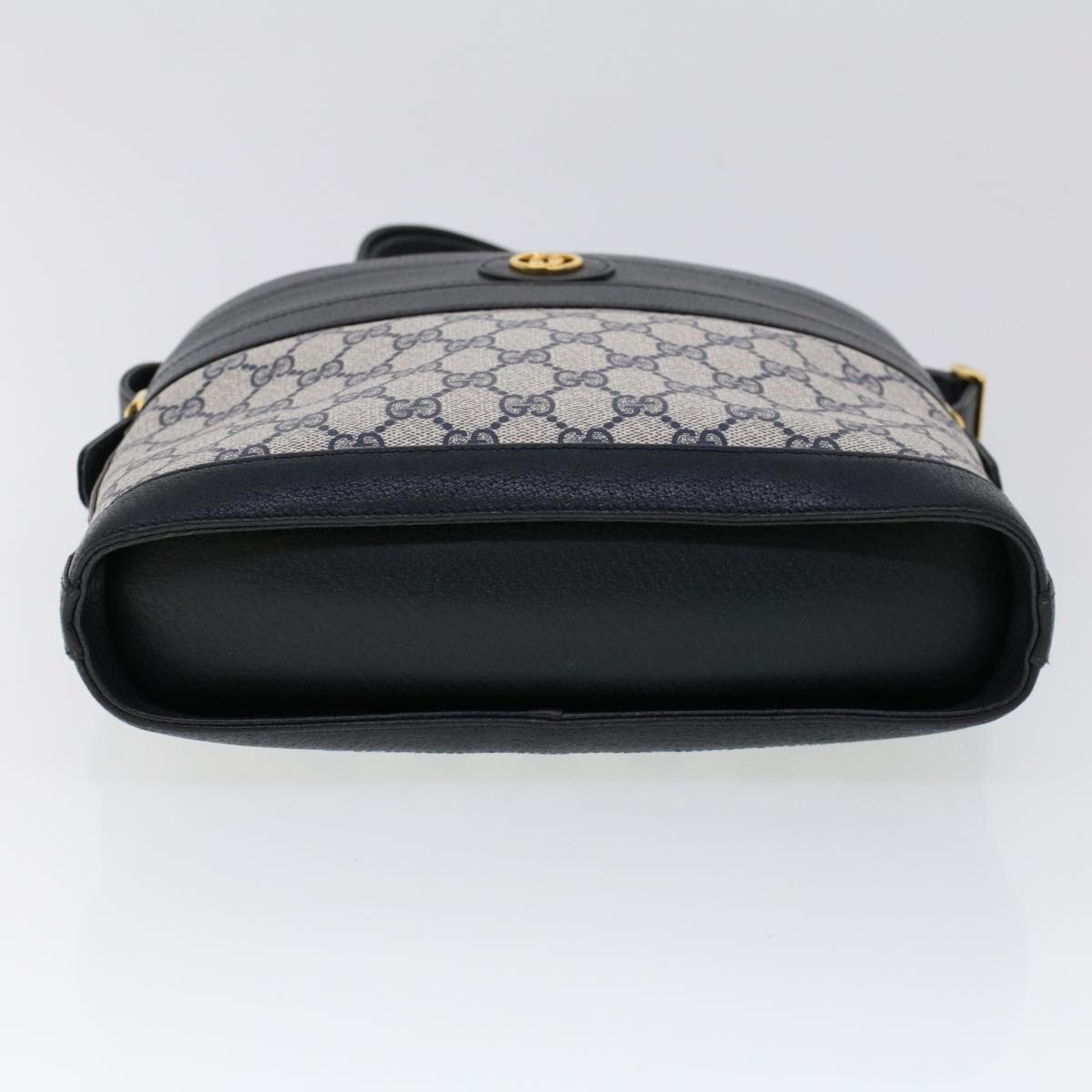 GUCCI GG Canvas Shoulder Bag PVC Leather Navy 53390