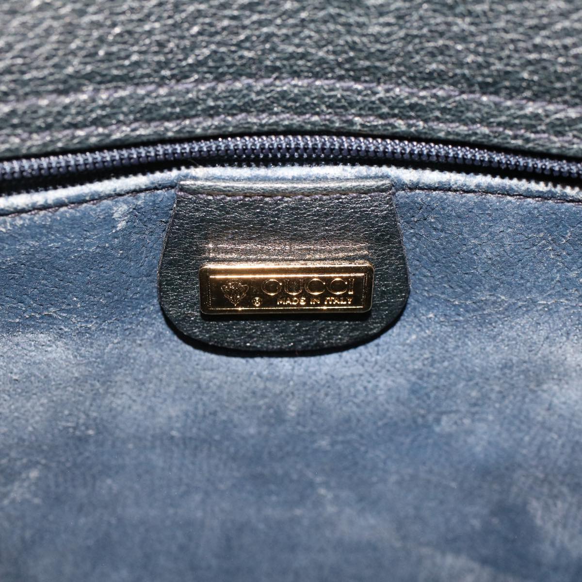 GUCCI GG Canvas Shoulder Bag PVC Leather Navy 53390