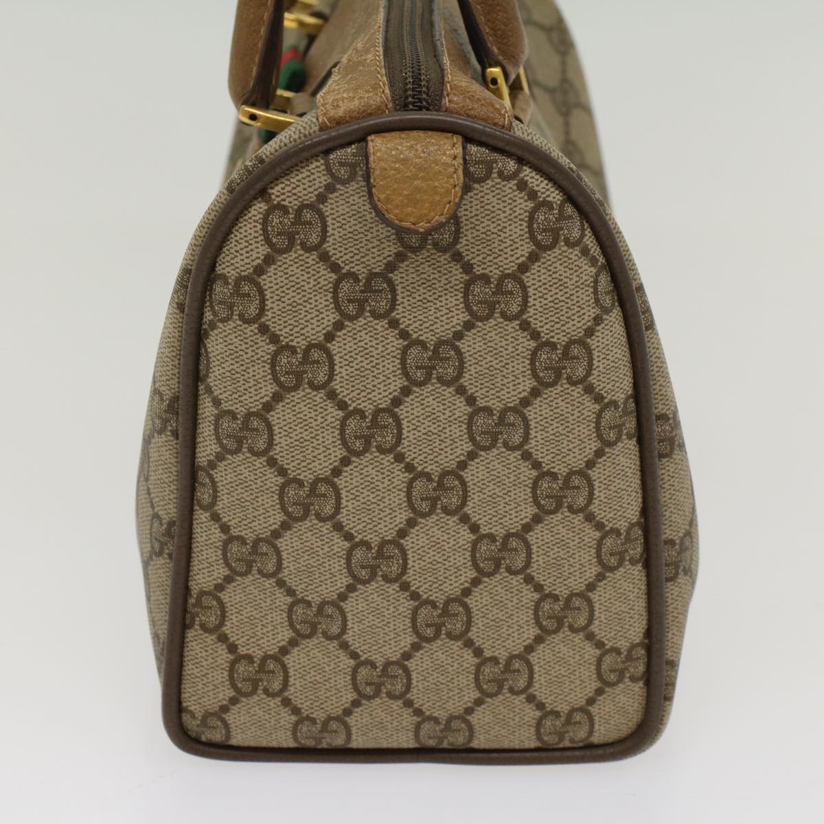 GUCCI GG Canvas Web Sherry Line Boston Bag Beige Red Green 39 02 006 53392
