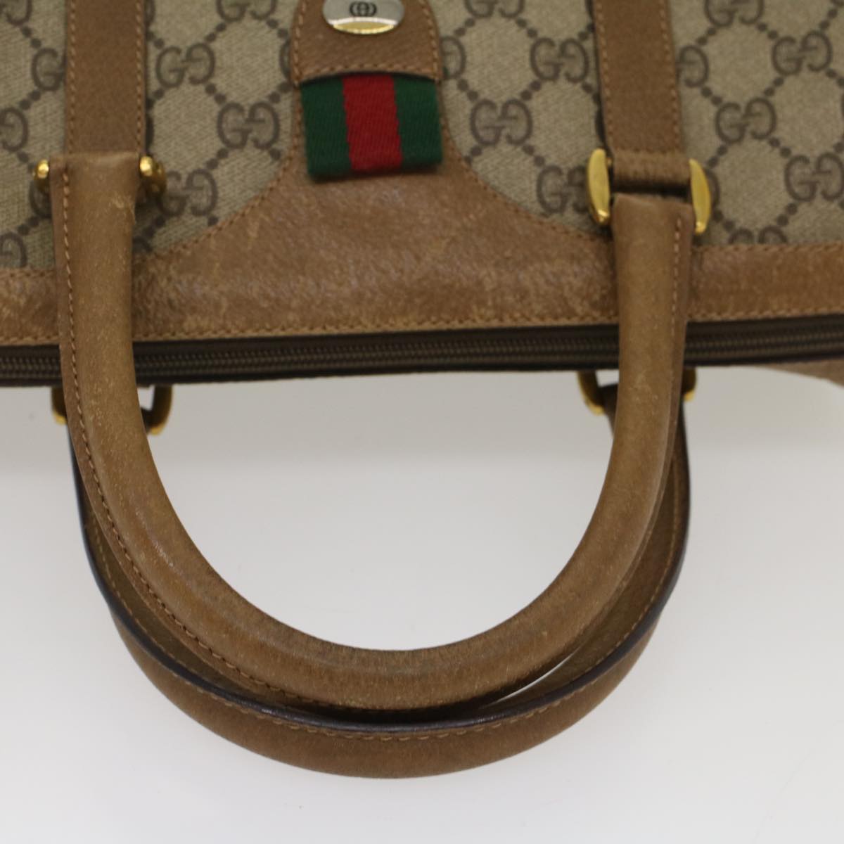 GUCCI GG Canvas Web Sherry Line Boston Bag Beige Red Green 39 02 006 53392