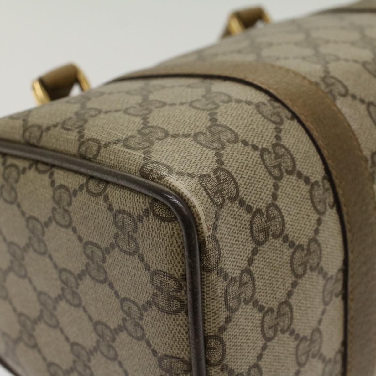 GUCCI GG Canvas Web Sherry Line Boston Bag Beige Red Green 53399