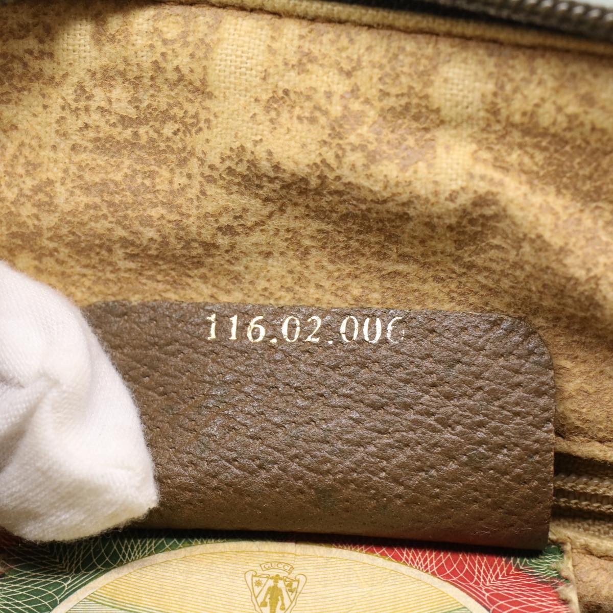 GUCCI GG Canvas Web Sherry Line Boston Bag Beige Red Green 53399