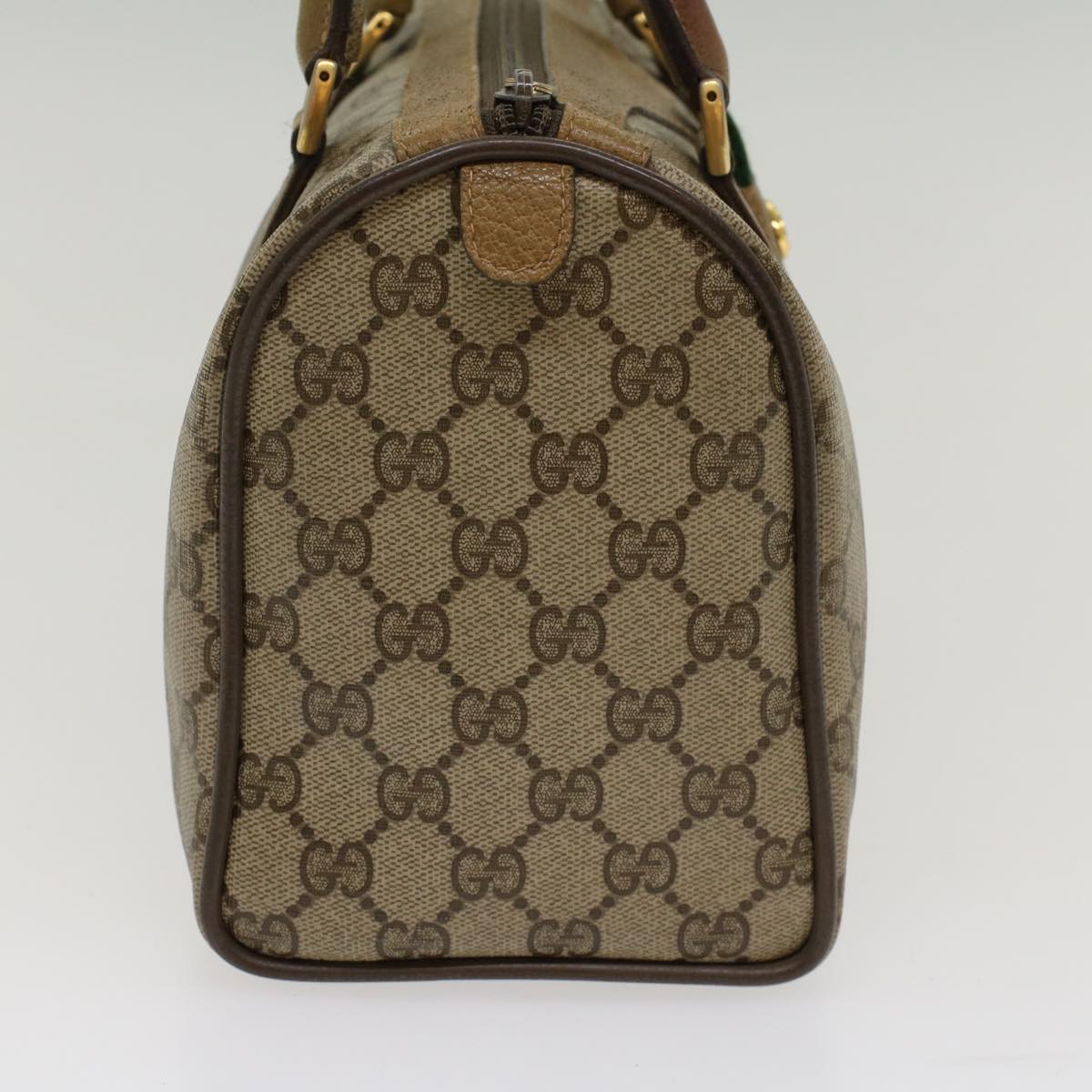GUCCI GG Canvas Web Sherry Line Boston Bag Beige Red Green 53399