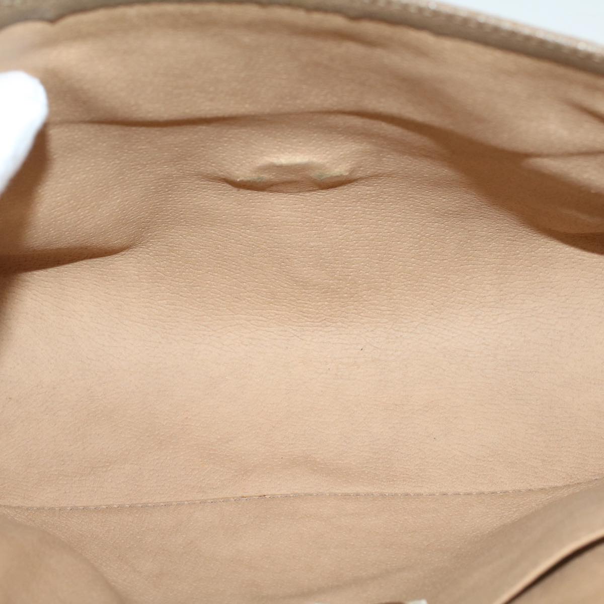 GUCCI GG Canvas Web Sherry Line Clutch Bag PVC Leather Beige Green 53642