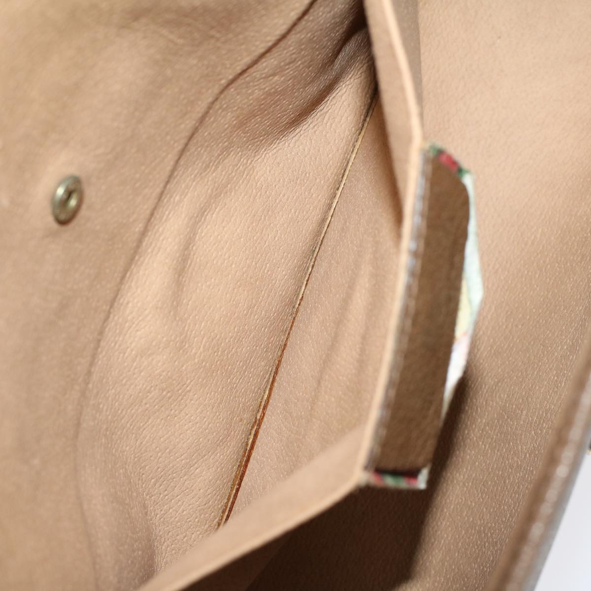 GUCCI GG Canvas Web Sherry Line Clutch Bag PVC Leather Beige Green 53642