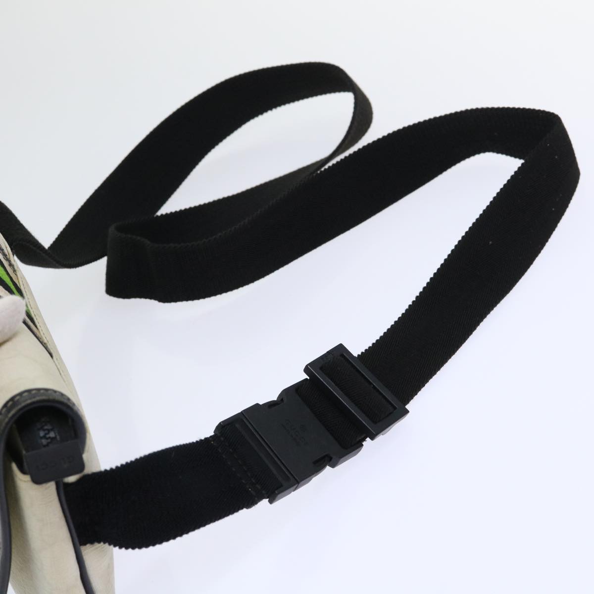 GUCCI GG Supreme Sherry Line Shoulder Bag White Green black 181064 53644