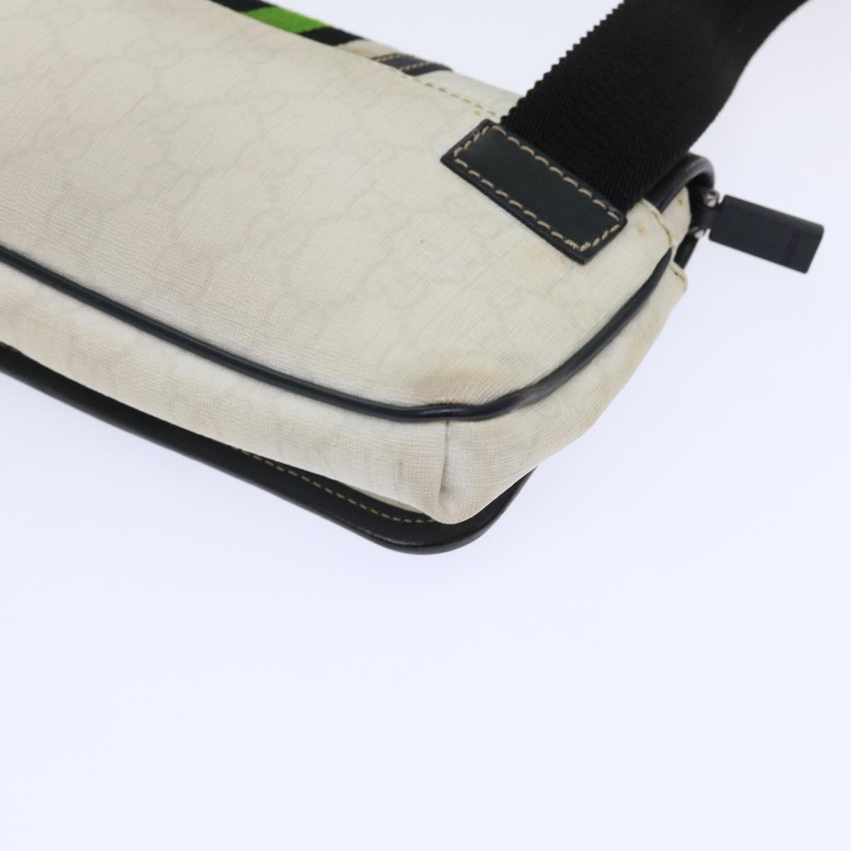 GUCCI GG Supreme Sherry Line Shoulder Bag White Green black 181064 53644