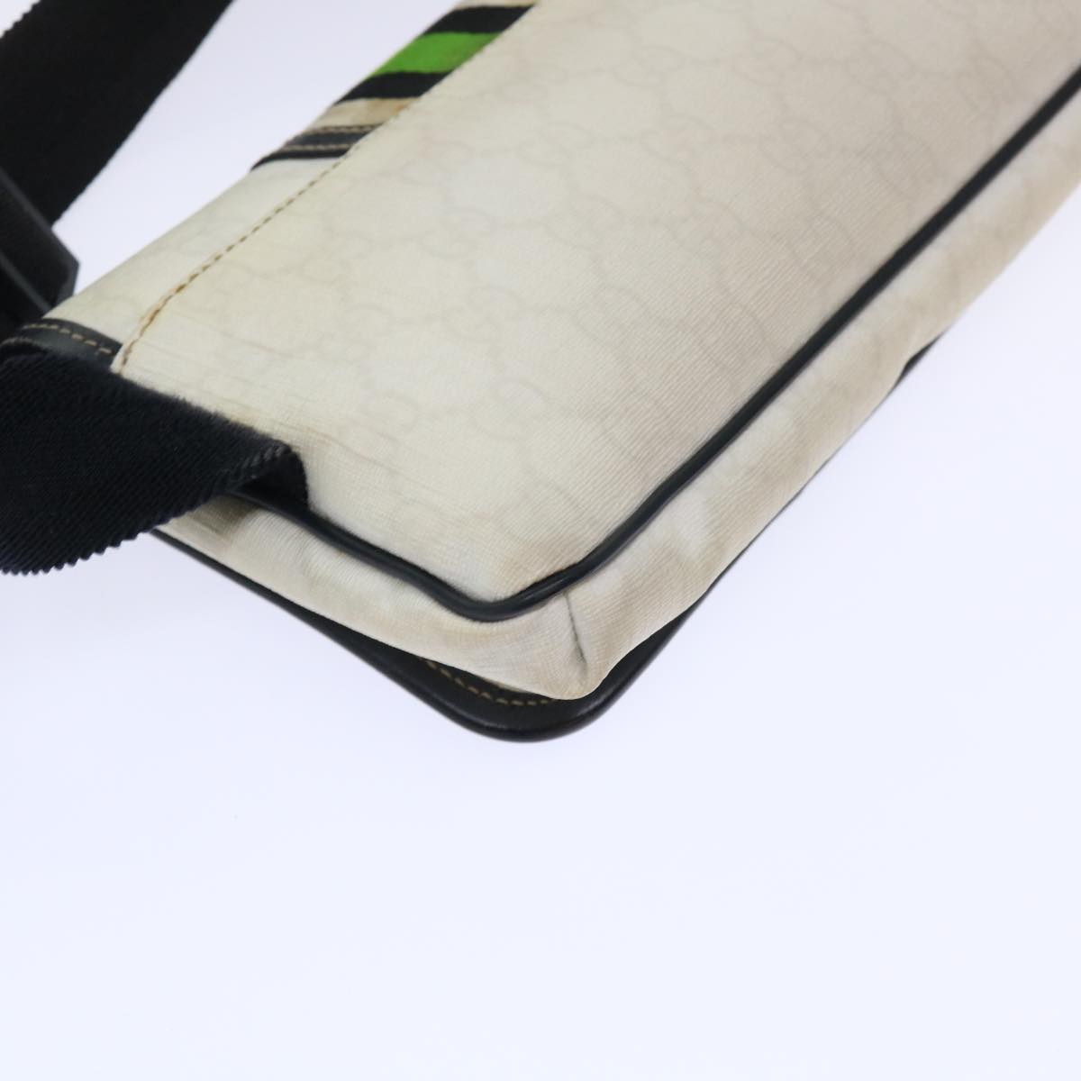 GUCCI GG Supreme Sherry Line Shoulder Bag White Green black 181064 53644
