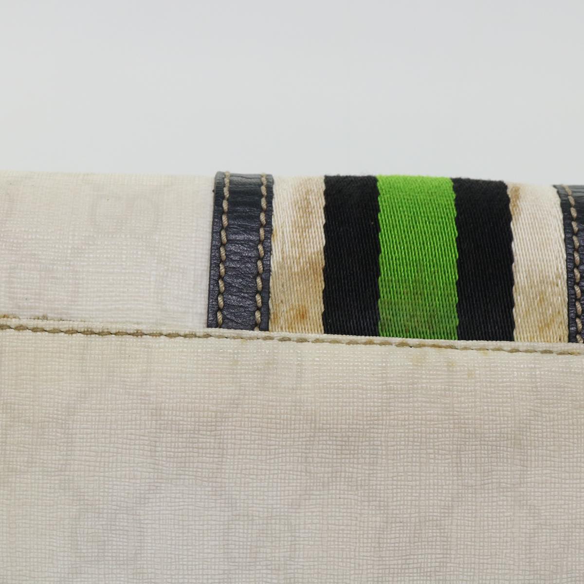 GUCCI GG Supreme Sherry Line Shoulder Bag White Green black 181064 53644