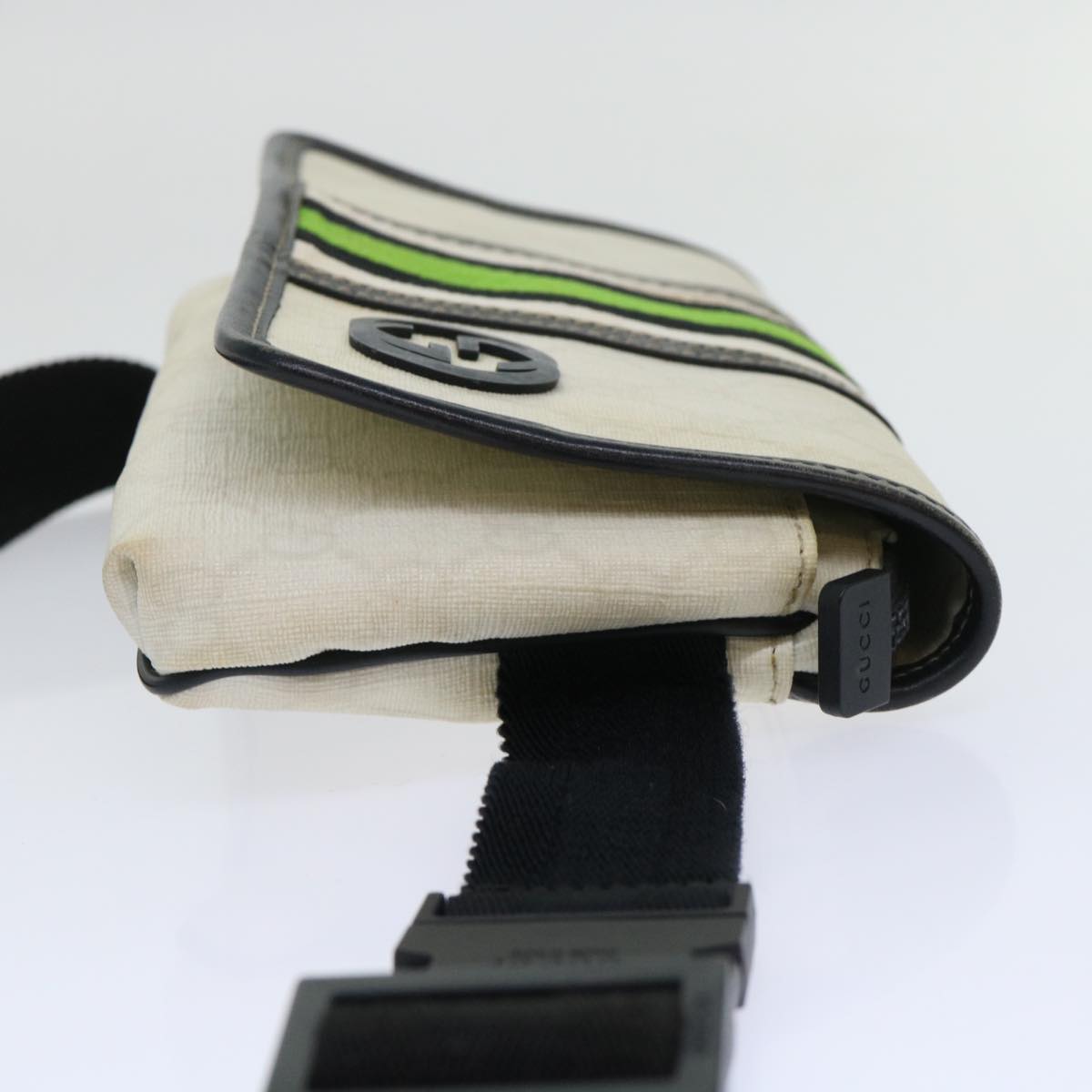 GUCCI GG Supreme Sherry Line Shoulder Bag White Green black 181064 53644
