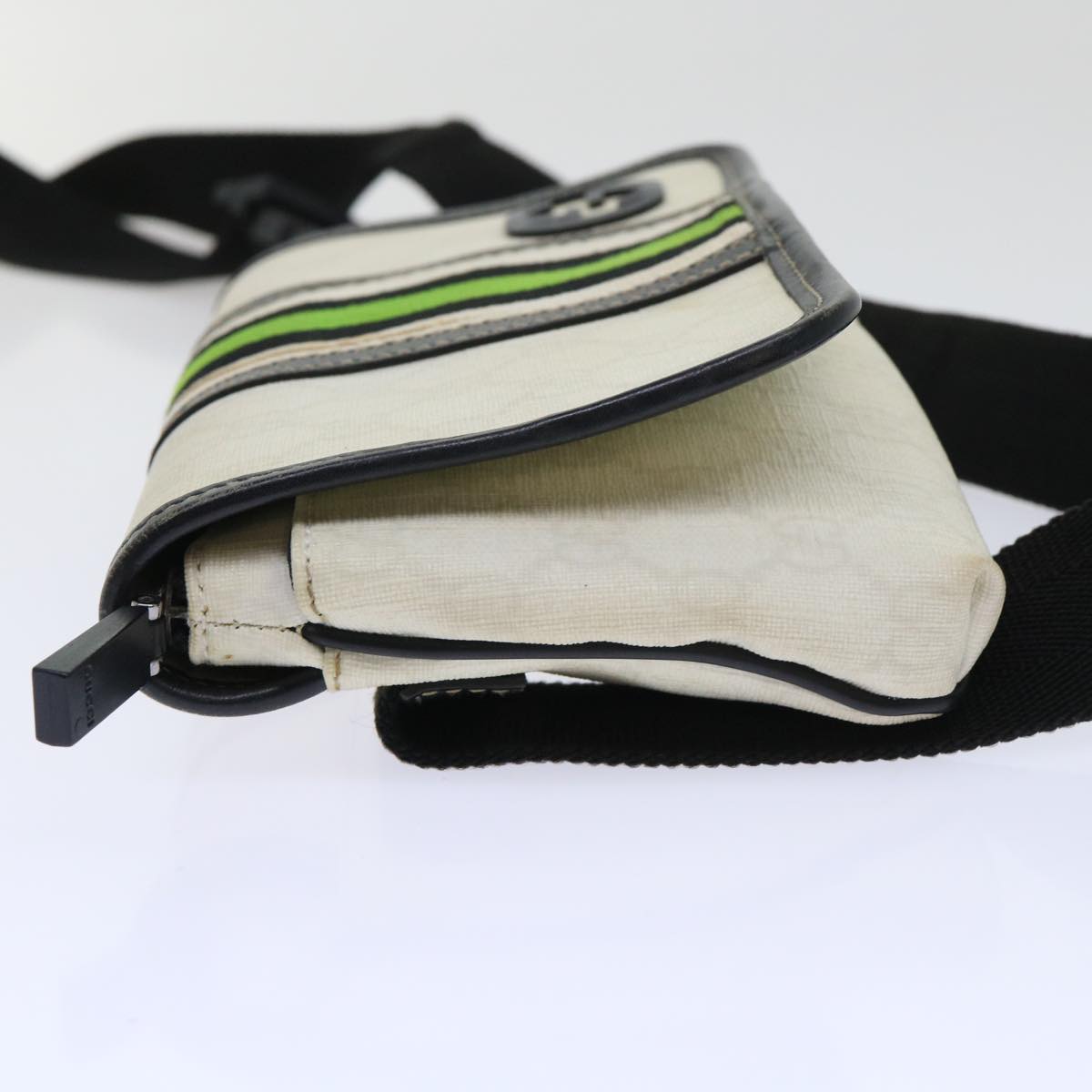 GUCCI GG Supreme Sherry Line Shoulder Bag White Green black 181064 53644