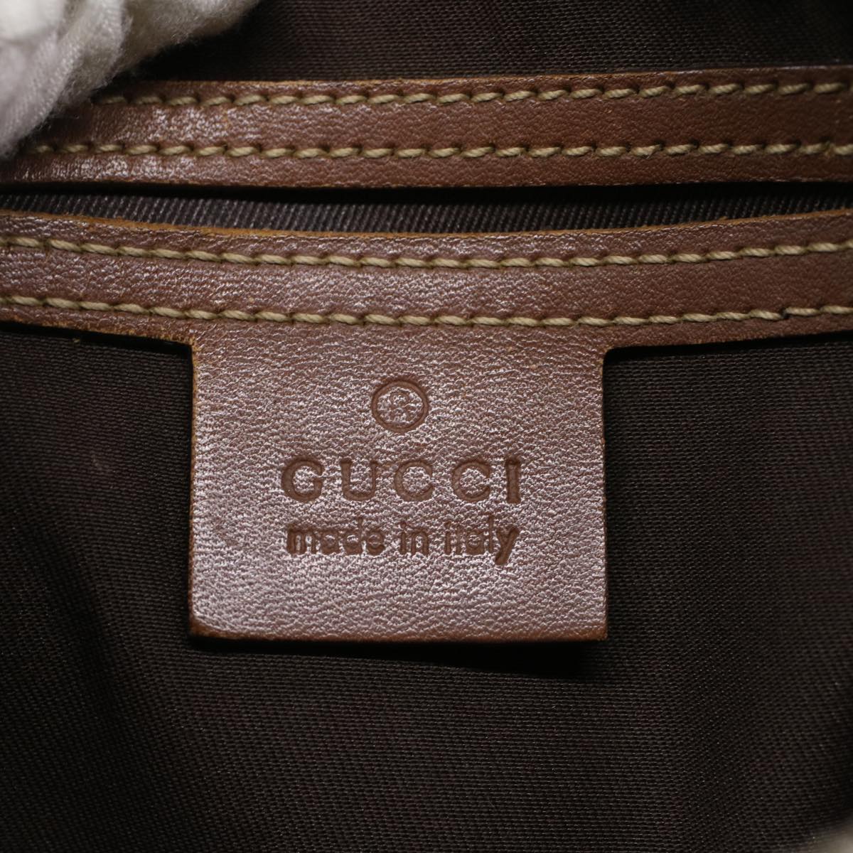 GUCCI GG Canvas Shoulder Bag PVC Leather White Brown 53649