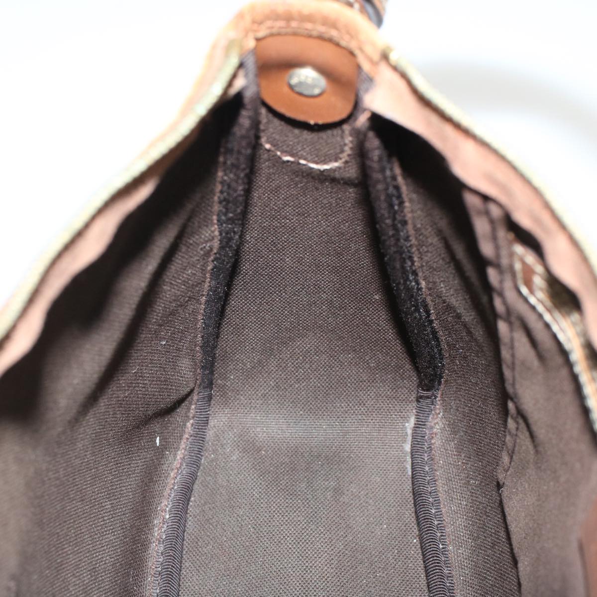 GUCCI GG Canvas Shoulder Bag PVC Leather White Brown 53649