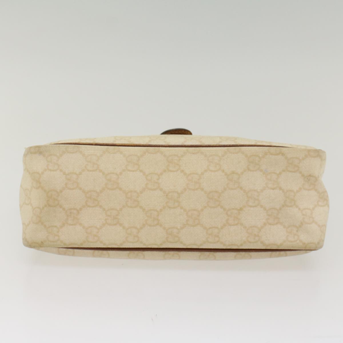 GUCCI GG Canvas Shoulder Bag PVC Leather White Brown 53649