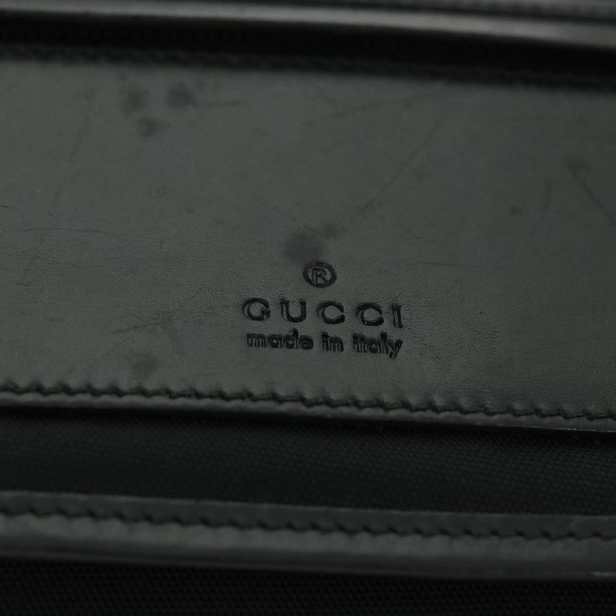 GUCCI Shoulder Bag Nylon Leather Black 53651