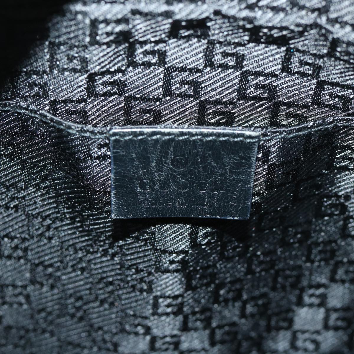 GUCCI Shoulder Bag Nylon Leather Black 53651