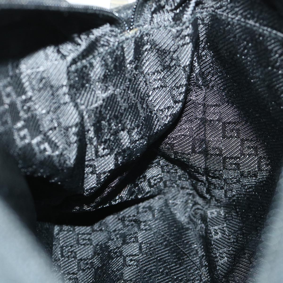 GUCCI Shoulder Bag Nylon Leather Black 53651