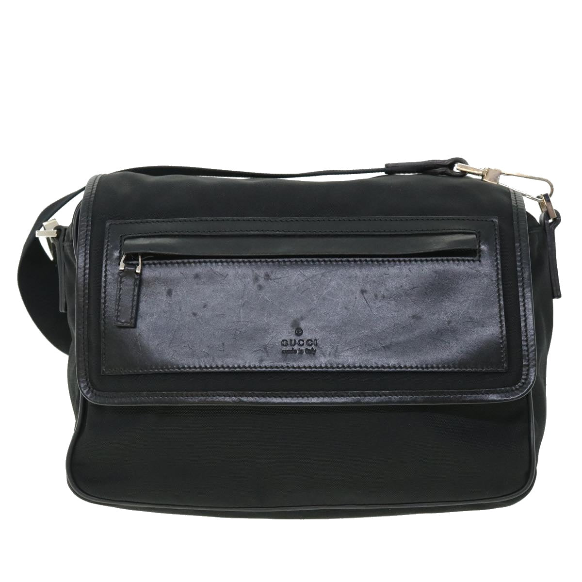 GUCCI Shoulder Bag Nylon Leather Black 53651