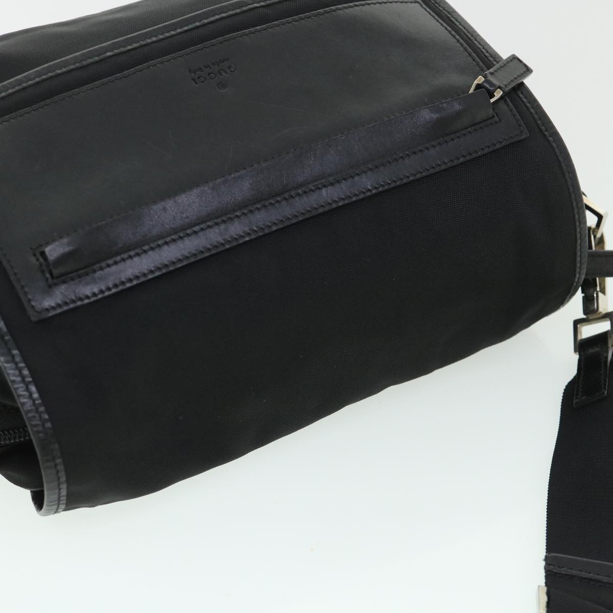 GUCCI Shoulder Bag Nylon Leather Black 53651