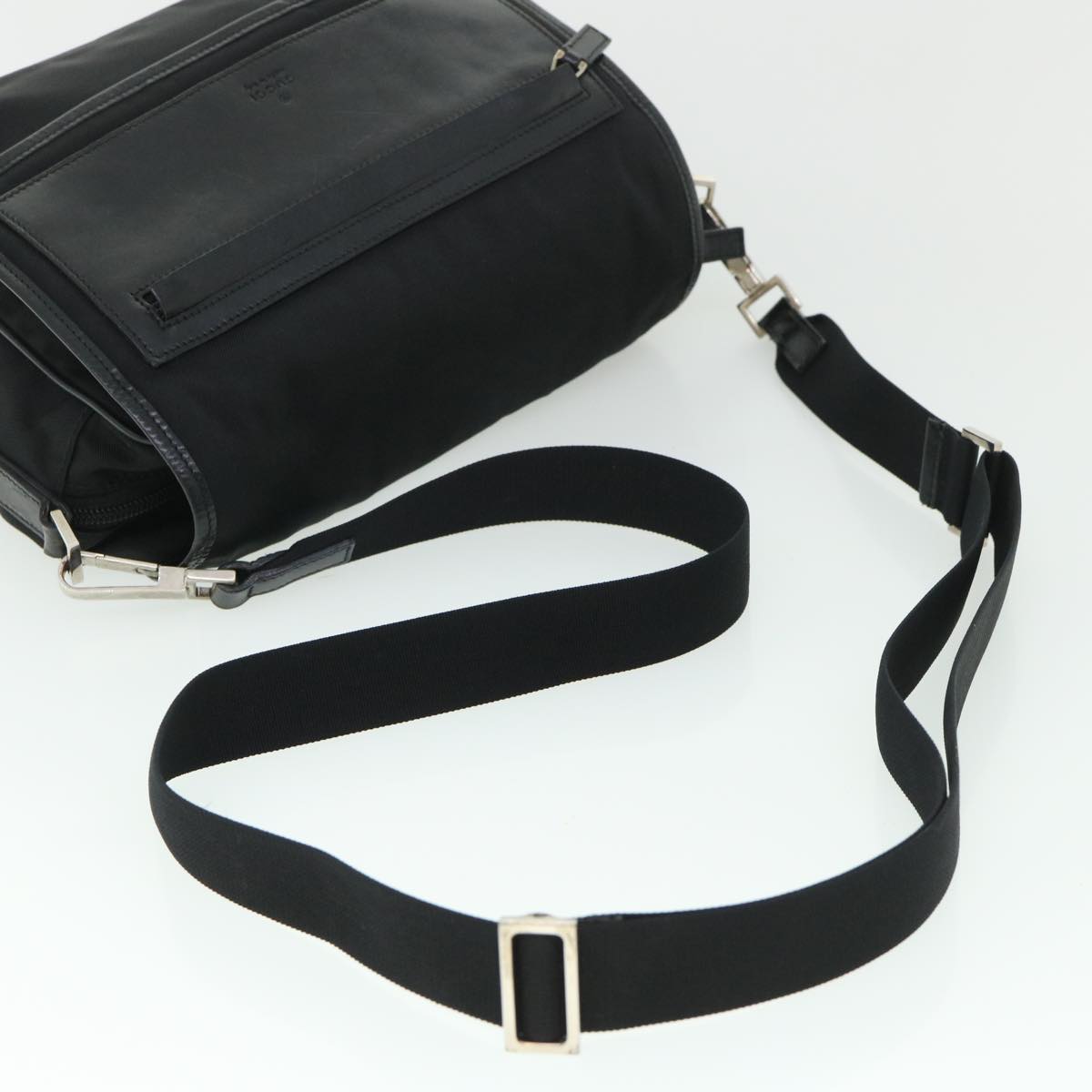 GUCCI Shoulder Bag Nylon Leather Black 53651