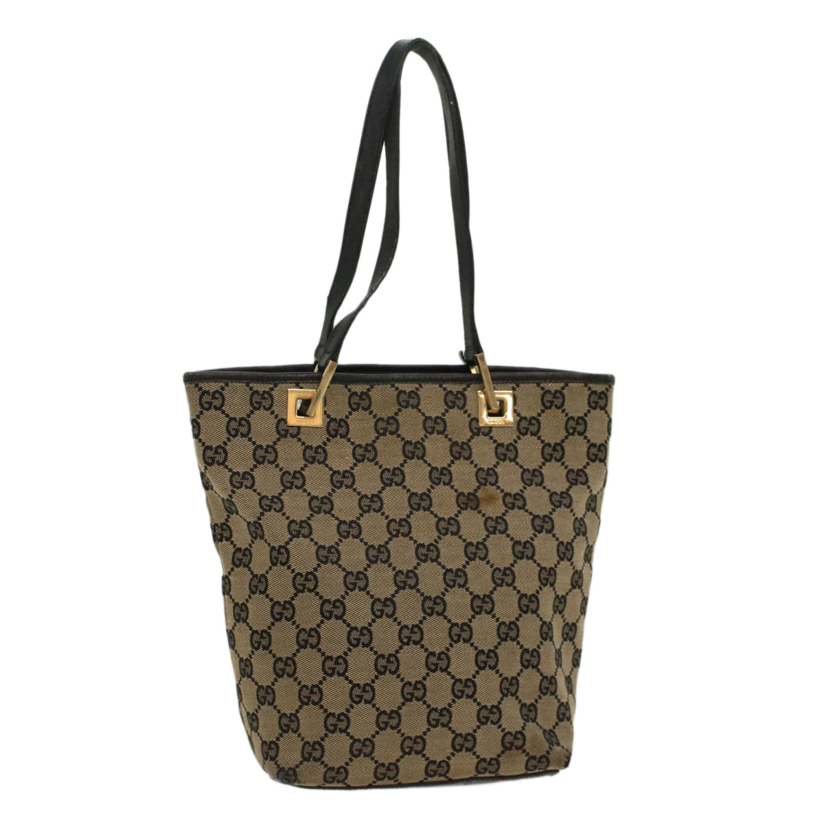 GUCCI GG Canvas Tote Bag Beige Navy 53653