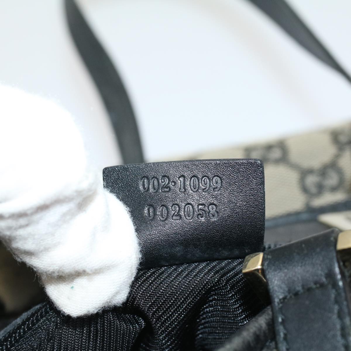 GUCCI GG Canvas Tote Bag Beige Navy 53653