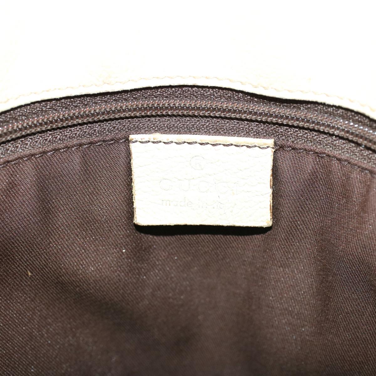 GUCCI GG Canvas Hand Bag Canvas Leather Beige White 53654