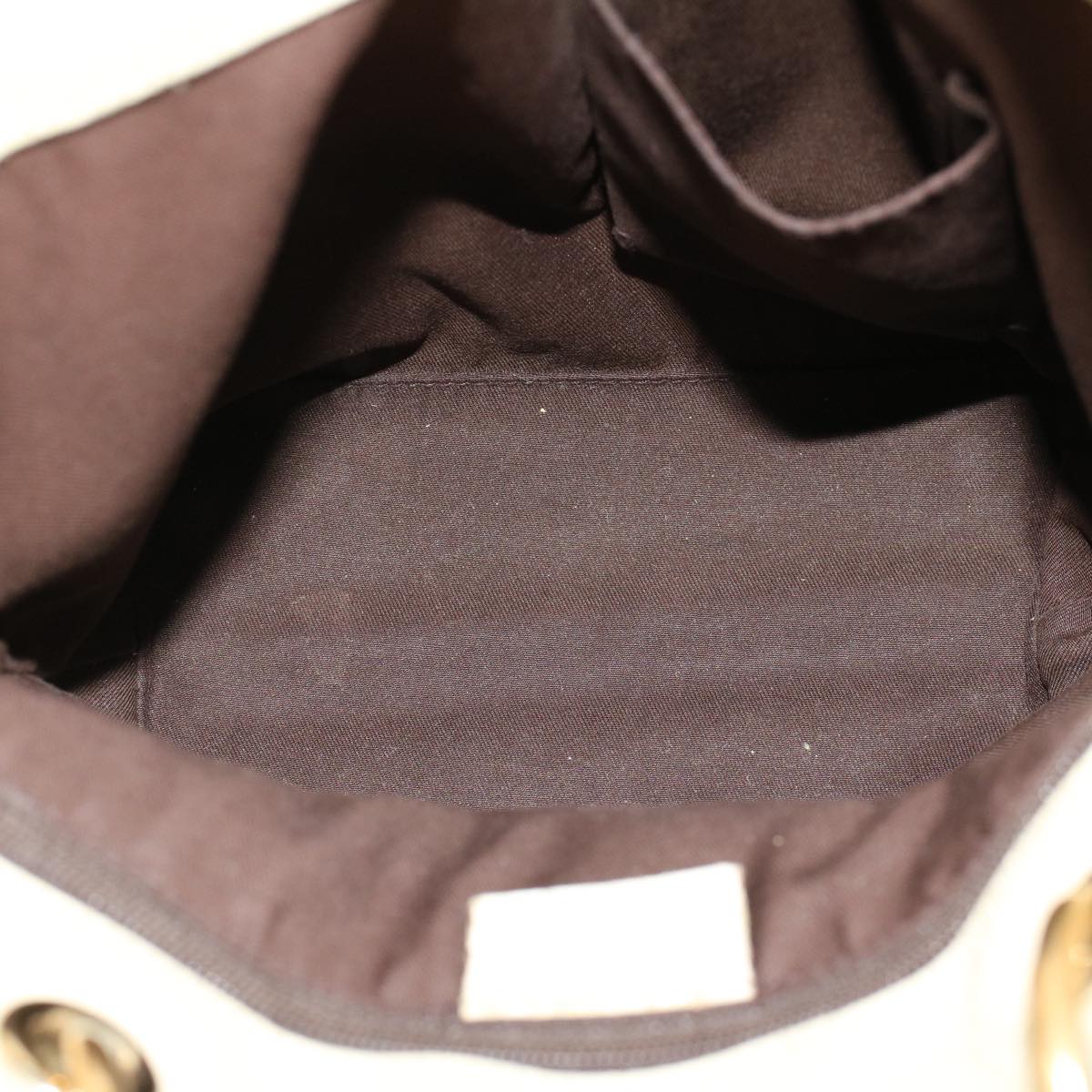 GUCCI GG Canvas Hand Bag Canvas Leather Beige White 53654