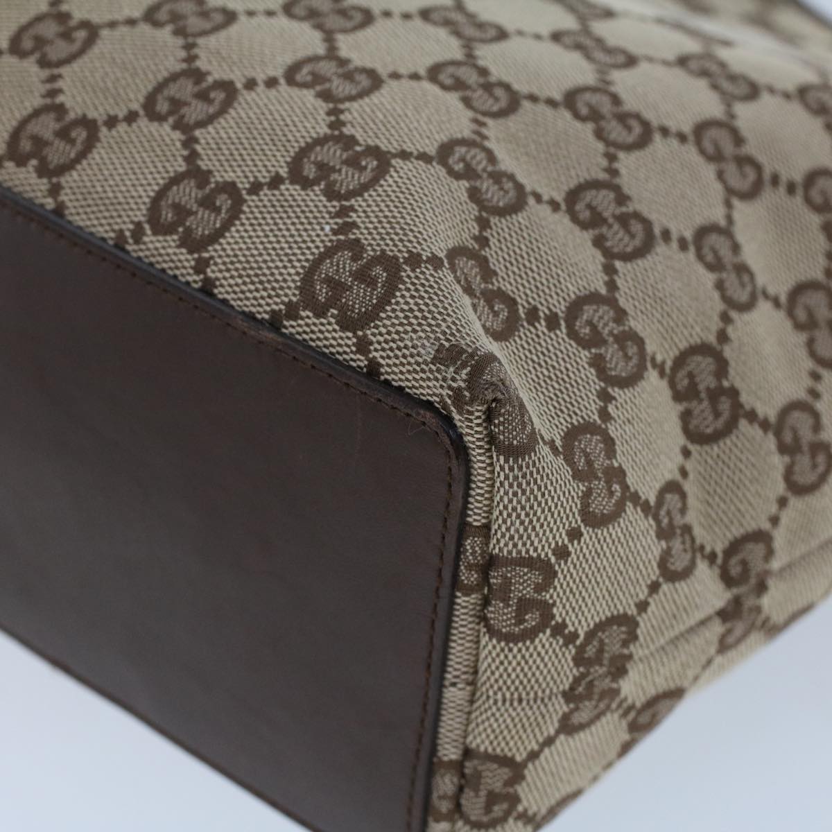 GUCCI GG Canvas Hand Bag Canvas Leather Beige Brown 53655