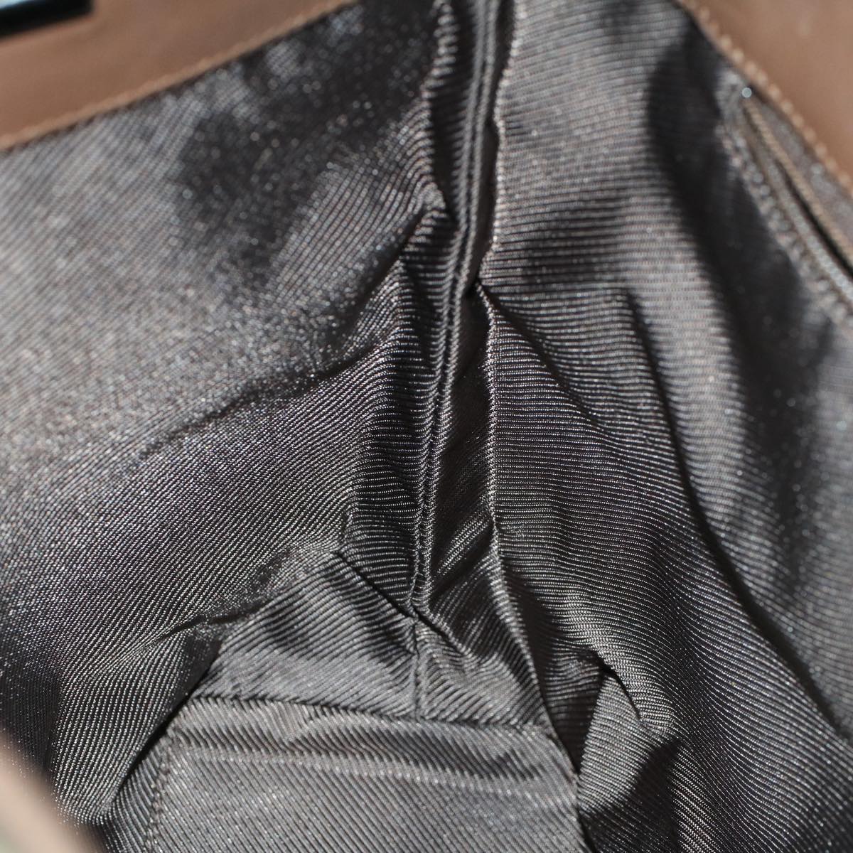 GUCCI GG Canvas Hand Bag Canvas Leather Beige Brown 53655
