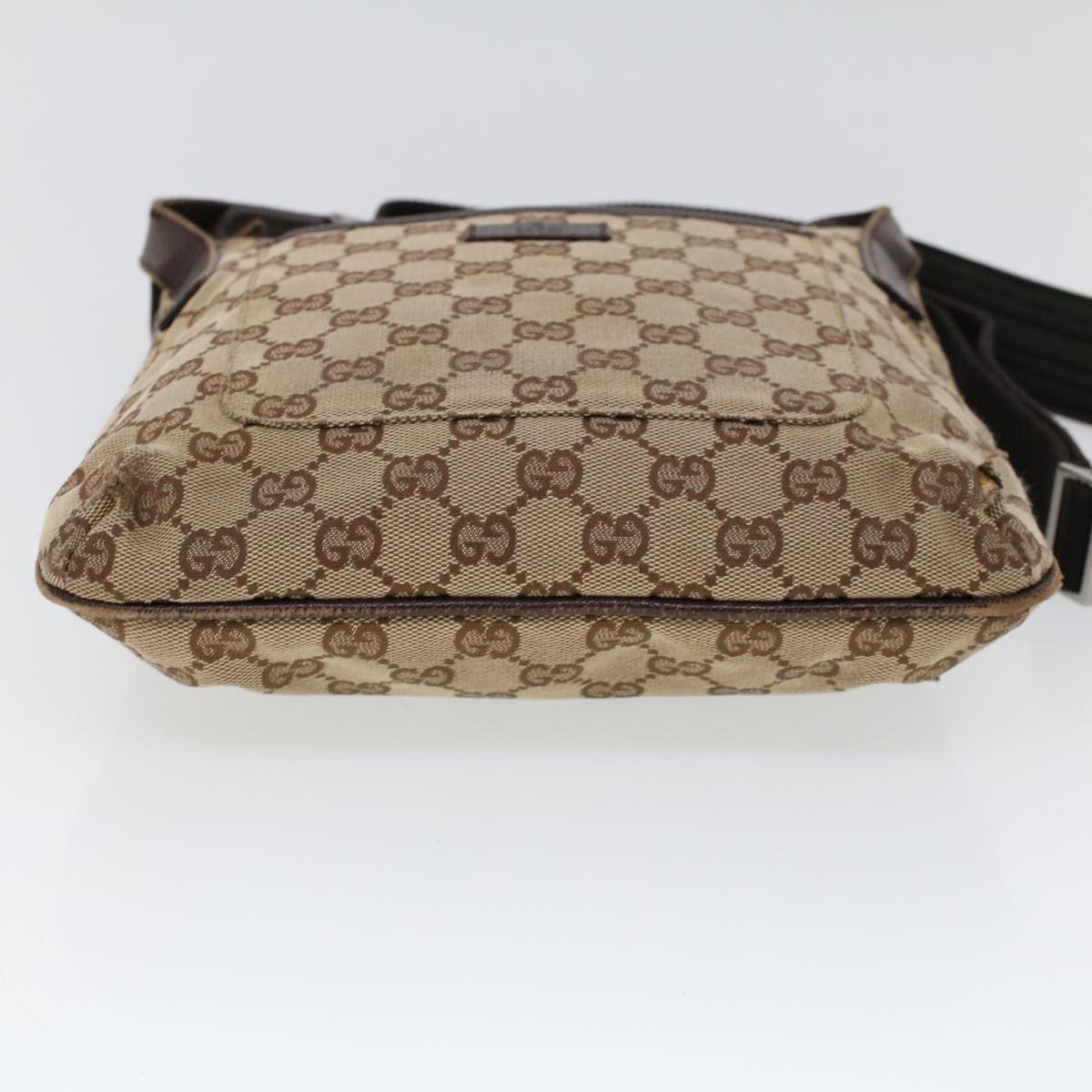 GUCCI GG Canvas Shoulder Bag Canvas Leather Beige Brown 53656