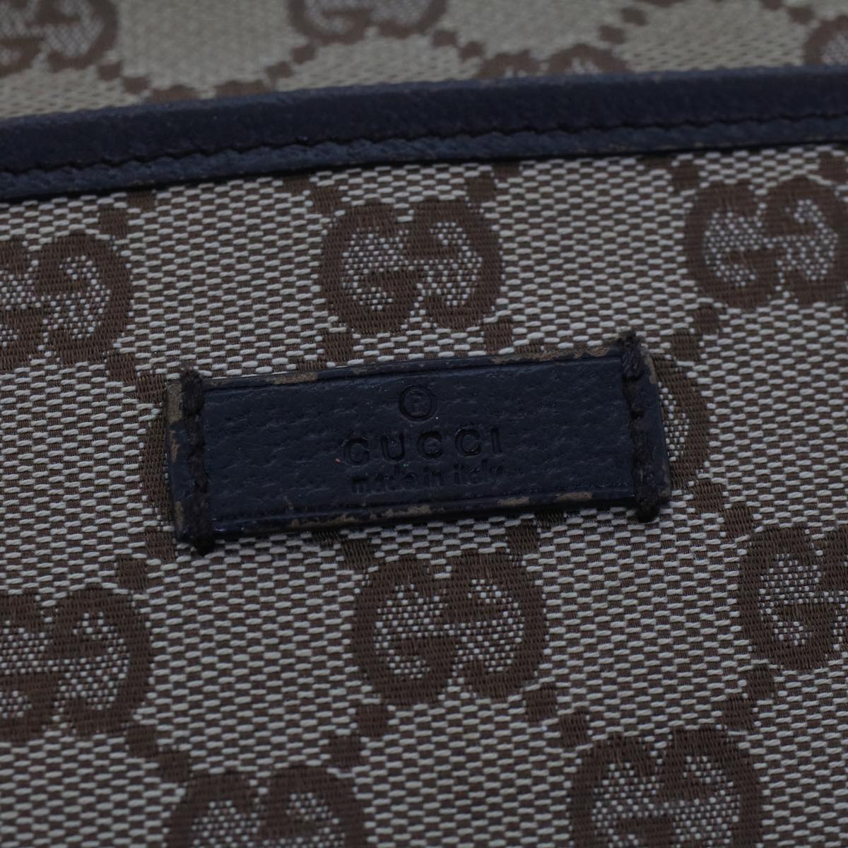 GUCCI GG Canvas Shoulder Bag Canvas Leather Beige Brown 53656
