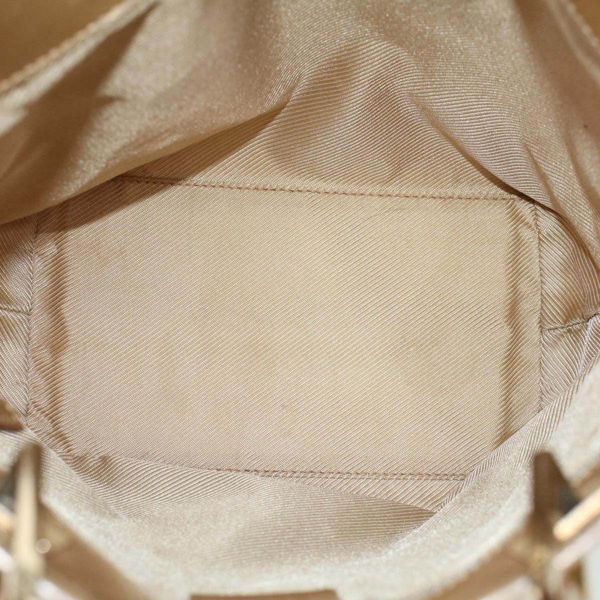GUCCI GG Canvas Hand Bag Canvas Leather Gold 53657